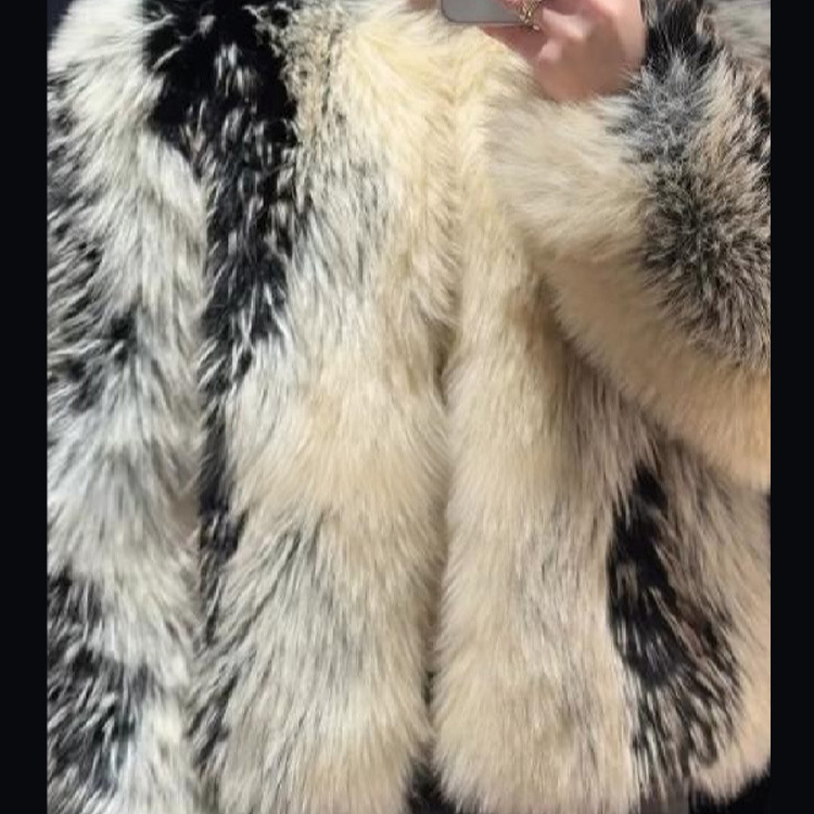 Arrival Multi-Color Short Fur Coat Trendy Padded Patchwork Fuzzy Jacket - الصورة 4