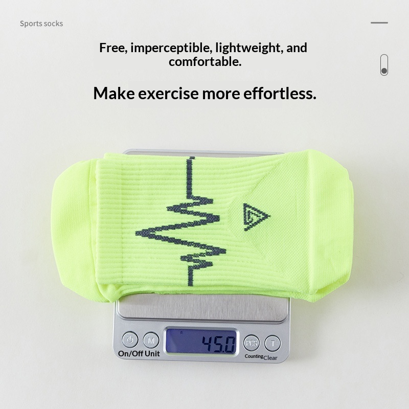 RUNYUBO Mid-Calf Bright-Colored ECG-Style Trendy Professional Running Socks - Image 3