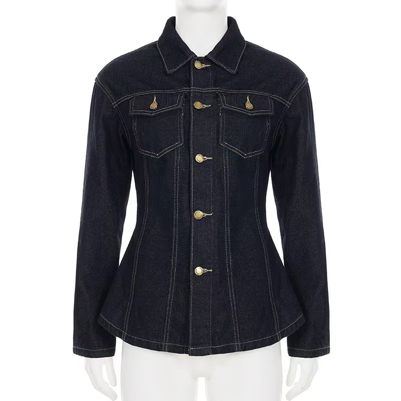 Womens American-Style Vintage Washed Denim Shirt Jacket - Image 6