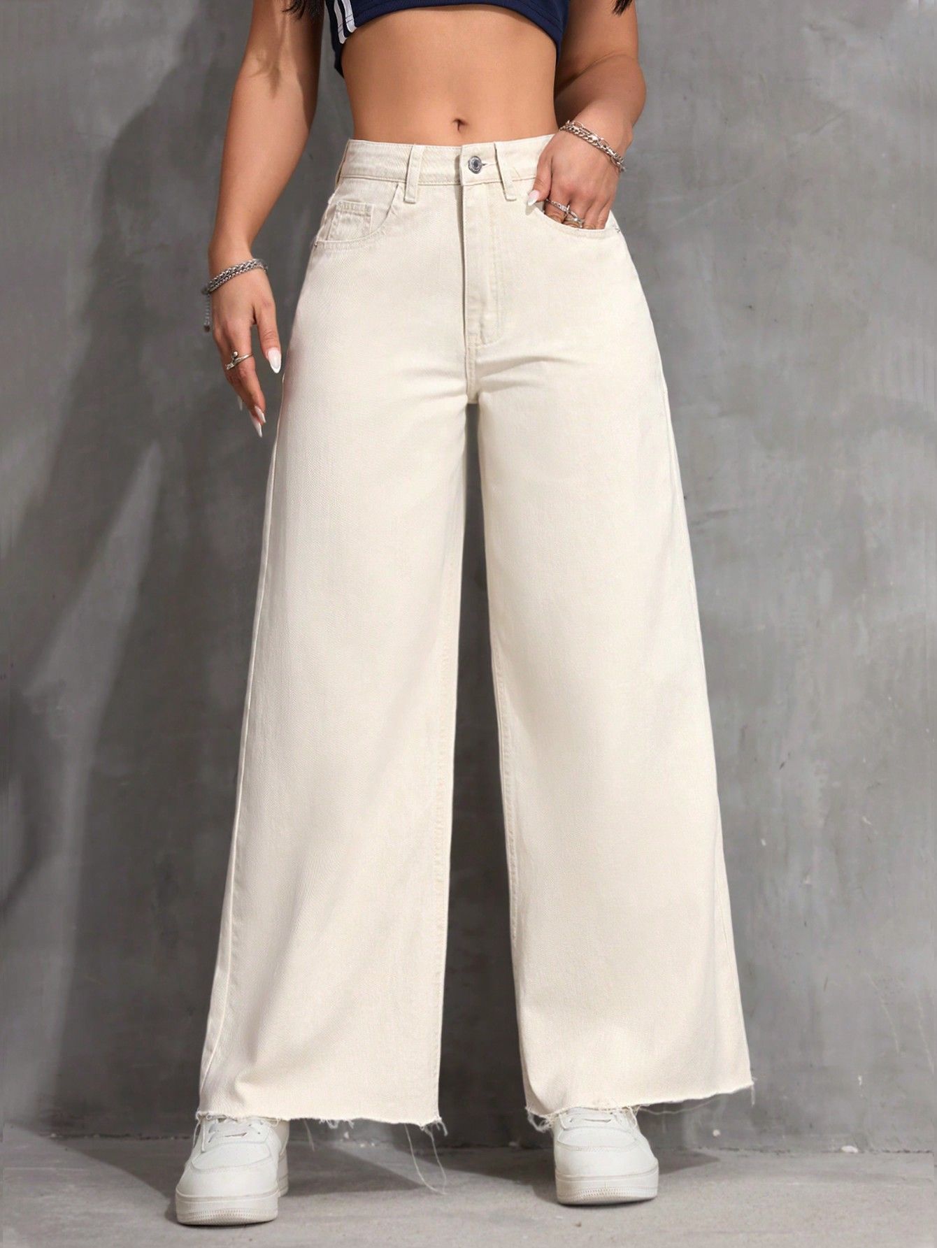 Versatile Solid-color Flared Wide-leg Pants - Image 2