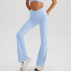 High-waisted Hip-lifting Yoga Pants With Wide Legs