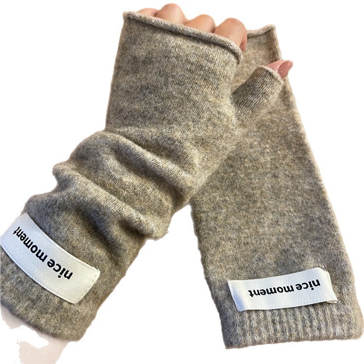 Winter Warm Faux Cashmere Knitted Fingerless Mittens - الصورة 5