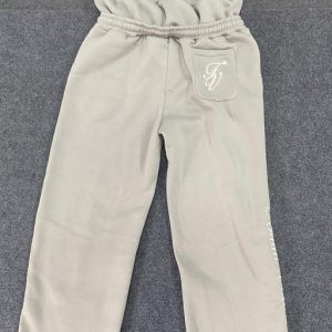 Trendy Double-waist Five-pointed Star Embroidery Couple Simple Casual Fake Two-piece Wide-leg Sweatpants