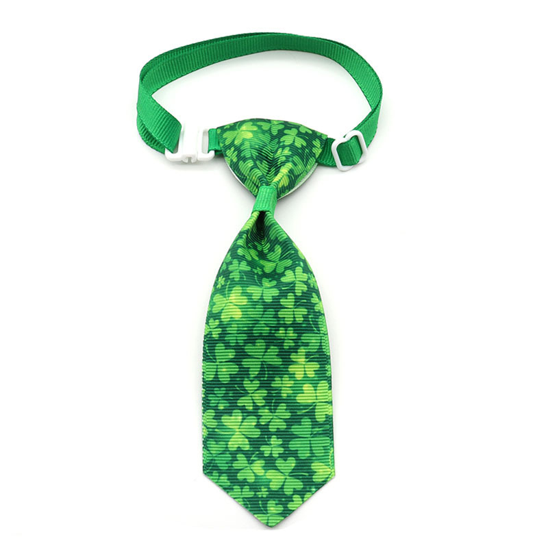 St. Patrick's Day Four-leaf Clover Bow Pet Tie - الصورة 5
