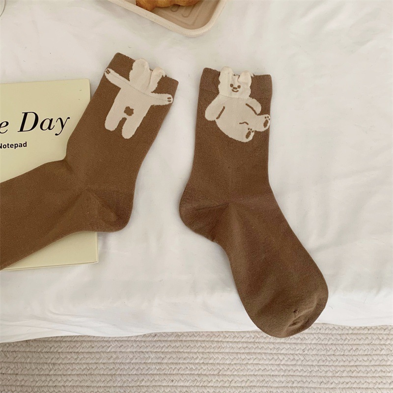 Japanese-style Polka-dot Patchwork Pure Cotton Long Socks - Image 10