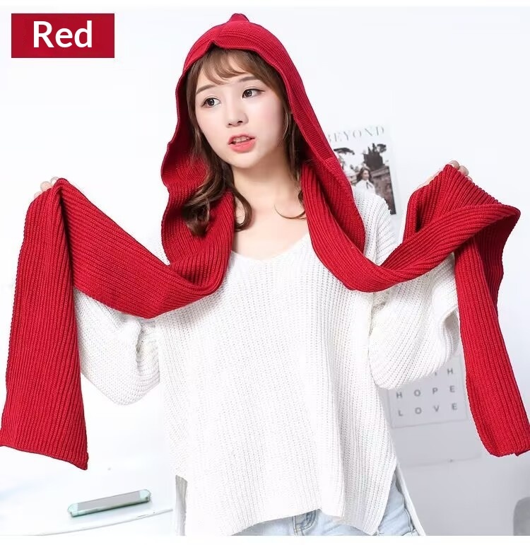 Versatile Solid-color Knitted Wool Scarf Stylish And Warm Neck Warmer - الصورة 6