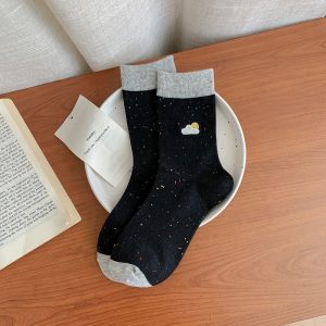 Trendy Color-Block Long Socks For Spring And Autumn