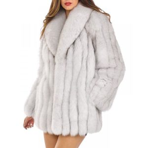New European And American Stylish Fox-fur Lapel Coat