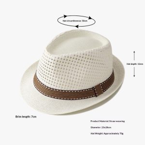Straw Beach Summer Sun For Men And Women Sun-protective Fedora Panama Hat
