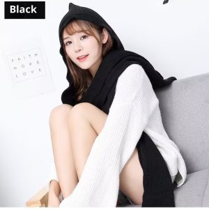 Versatile Solid-color Knitted Wool Scarf Stylish And Warm Neck Warmer