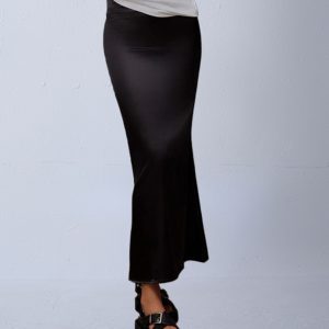 Autumn New Satin Mermaid Bodycon Skirt For Women