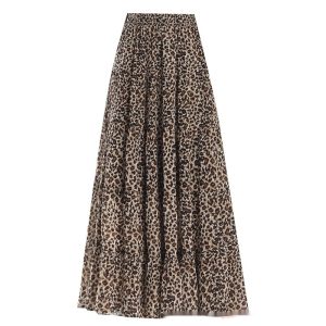 Casual A-line Skirt With An Elastic Waist