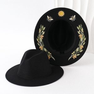 Cross-border 3D-printed Bee And Flower Western Cowboy Hat