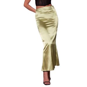Autumn New Satin Mermaid Bodycon Skirt For Women