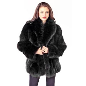 New European And American Stylish Fox-fur Lapel Coat