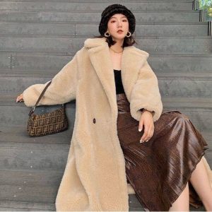 Womens Long Cashmere-Like Coat