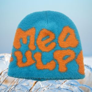 MEA Letter Jacquard Beanie Warm Knitted Hat