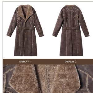 All-in-one Eco-friendly Suede Lambswool Long Coat