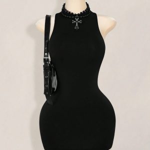 Sheer Low-cut Backless Hip-hugging Dress
