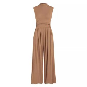 Loose High-waisted Wide-leg Form-fitting Sleeveless Jumpsuit