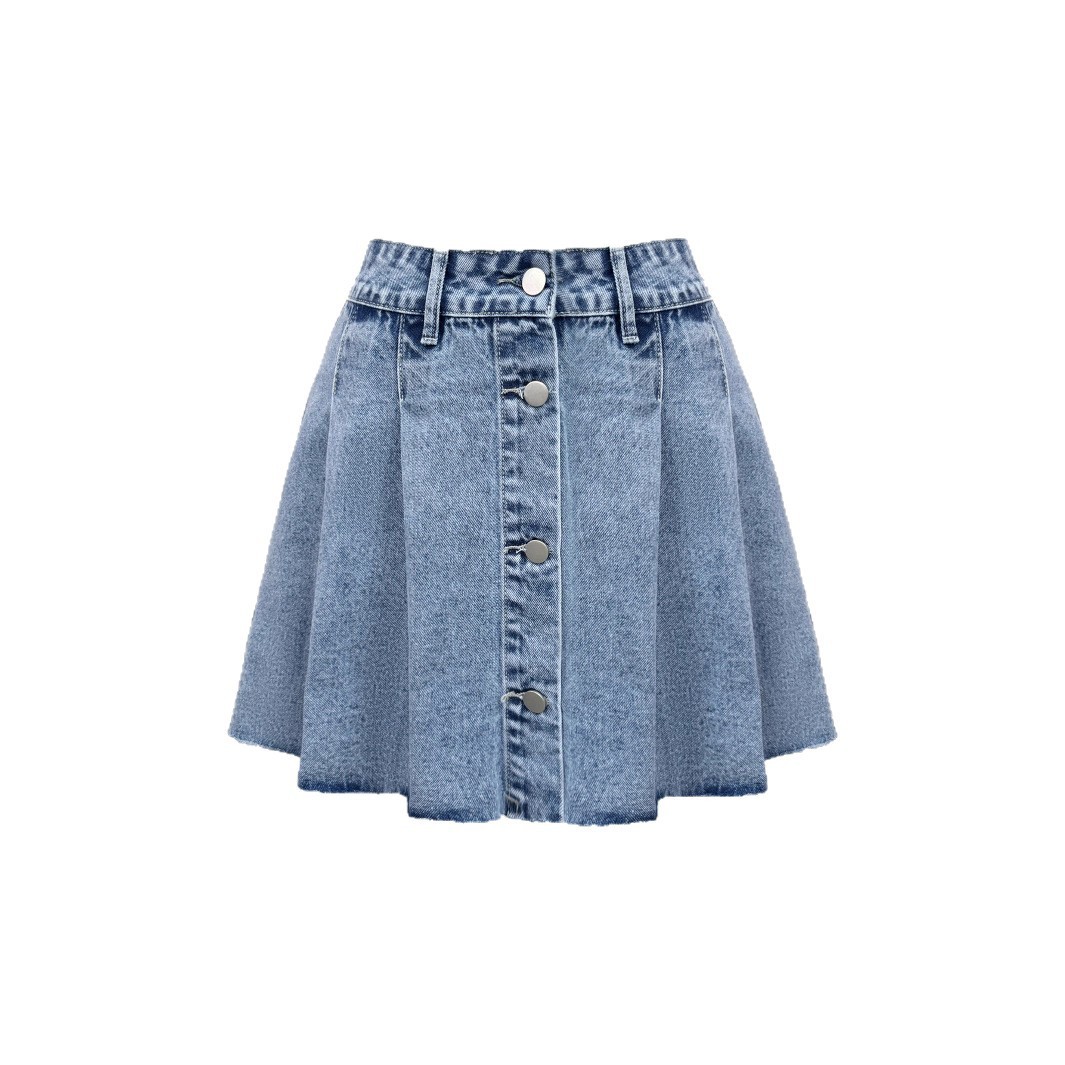 Womens Slimming Wide-leg Denim Skirt - Image 4