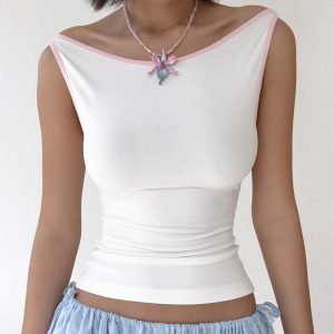 Womens Casual Sporty Cropped Slim-fit Camisole