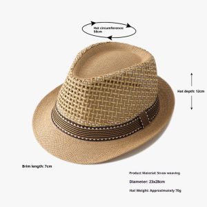 Straw Beach Summer Sun For Men And Women Sun-protective Fedora Panama Hat