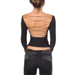 Slimming Cutout Top With Tie-up Details
