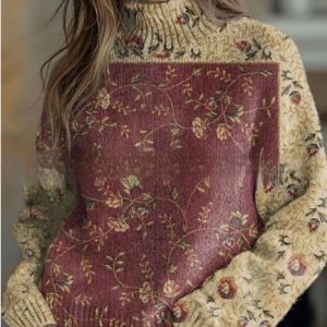 Casual Hooded Cardigan With Abstract Print