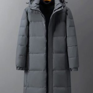 Mid-length Couple Men's And Women's Winter Down Hooded Jacket