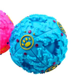 Pet Dog Treat Trainning Chew Sound Food Dispenser Toy Squeaky Giggle Ball