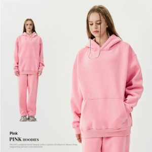 American-style Trendy Brand Fleece-lined Extra-thick Hoodie And Sweatpants Tracksuit Set