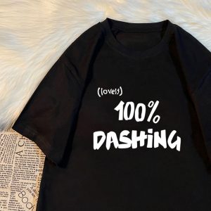 Womens Short-sleeve Top With Letter Print