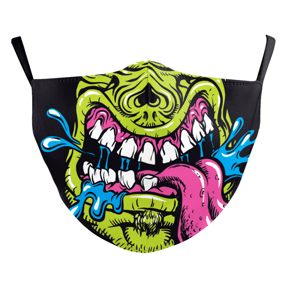 Milk Silk Double-layer Halloween Digital Printing Mask - الصورة 9