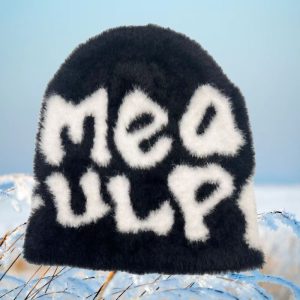 MEA Letter Jacquard Beanie Warm Knitted Hat