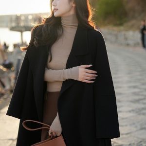 New Year Wool Coat With Down Liner For Women Long Style Outerwear