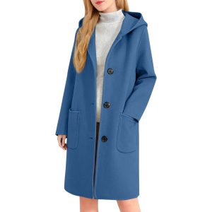 Womens Double-Faced Wool Coat With Hood