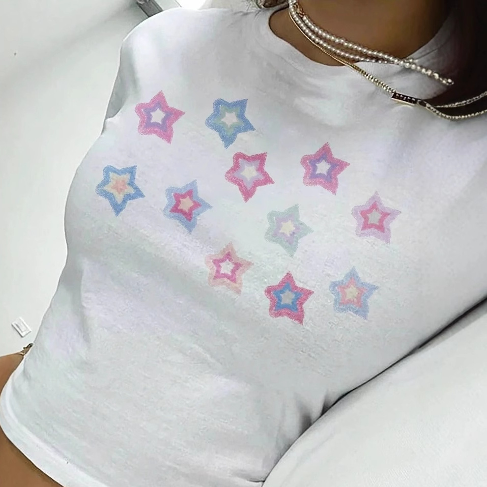 Womens Stylish Versatile Slim-fit Top With A Printed Pattern