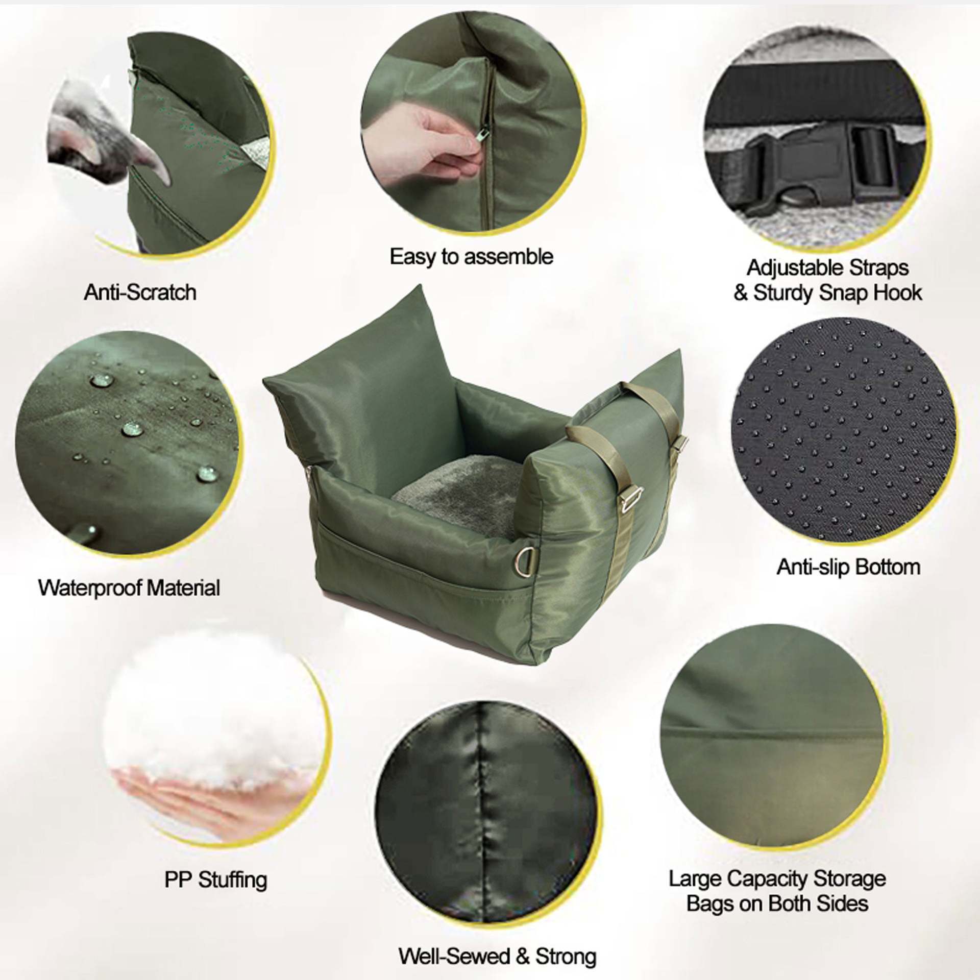 Car Kennel Waterproof Non-slip Stain Resistant Removable Pet Bag - Image 2