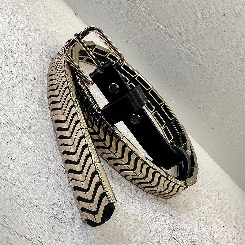 Personalized Metal And Genuine Leather Belt Versatile For Women - الصورة 3