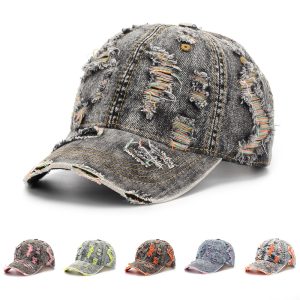 Ripped-line Letter Sun Hat Casual And Versatile