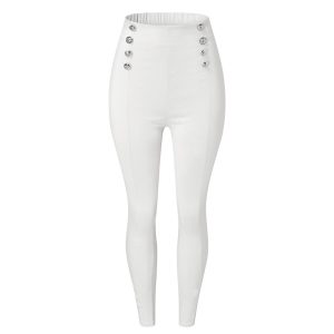 Womens Casual High-Waisted Pants With European And American Patchwork