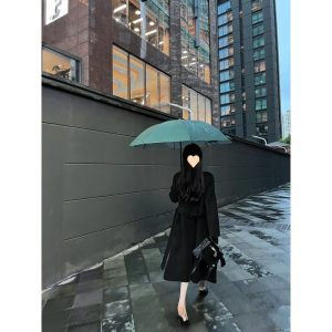 Petite  Hepburn-style Chic Thick Wool Coat