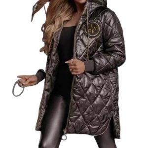 Loose-fitting Long-sleeve Zip-up Cotton Jacket