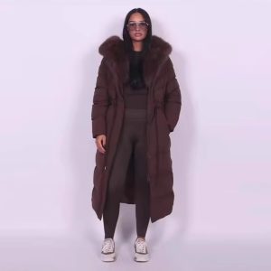 Womens Stylish Warm Coat With A Fur Collar