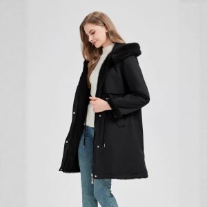Mid-length Cotton Coat That Can Be Worn On Either Side For Extra Warmth