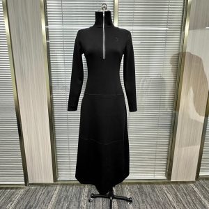 Stand Collar Casual Long Elegant Women's Dress