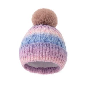 Womens Knitted Beanie In A Chic Minimalist Korean Style With A Pom-Pom Versatile And FashionForward