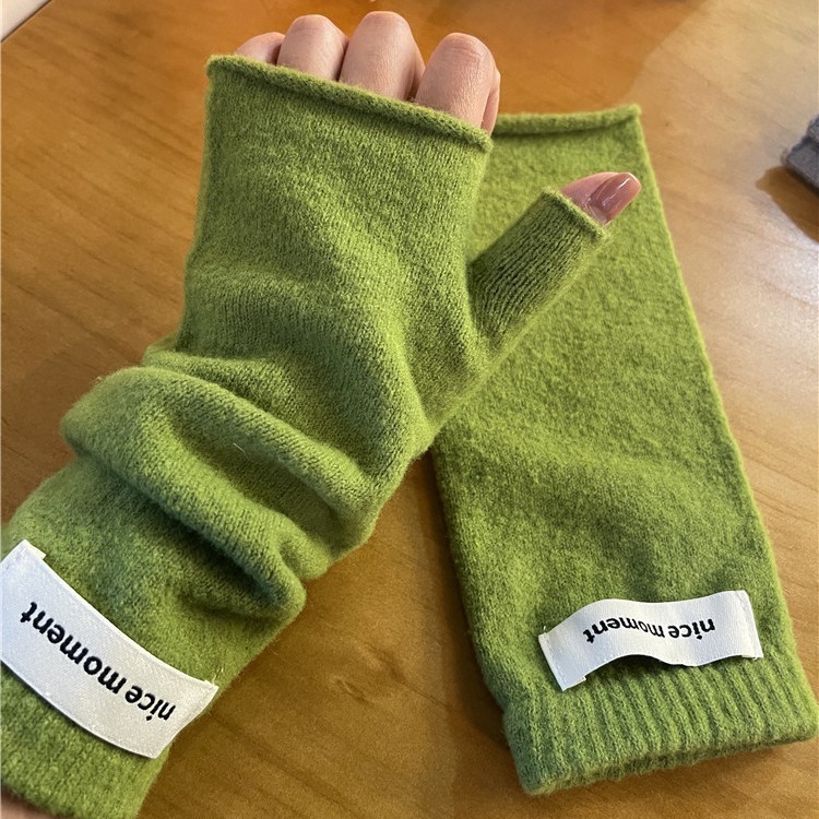 Winter Warm Faux Cashmere Knitted Fingerless Mittens - الصورة 3