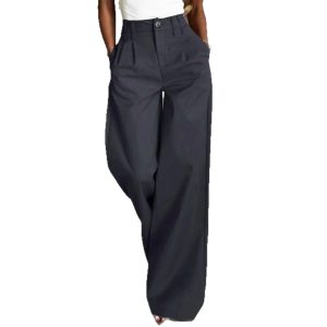 Womens Wide-leg Casual Suit Pants